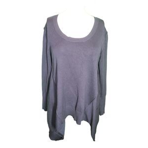 Paper Crane Anthropologie Navy Blue Deconstructed Tunic Sweater Sz L